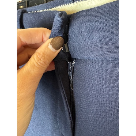 J Crew Pants Women 4 Navy Blue Ankle Tapered Leg Career Office Casual Preppy - Picture 5 of 8